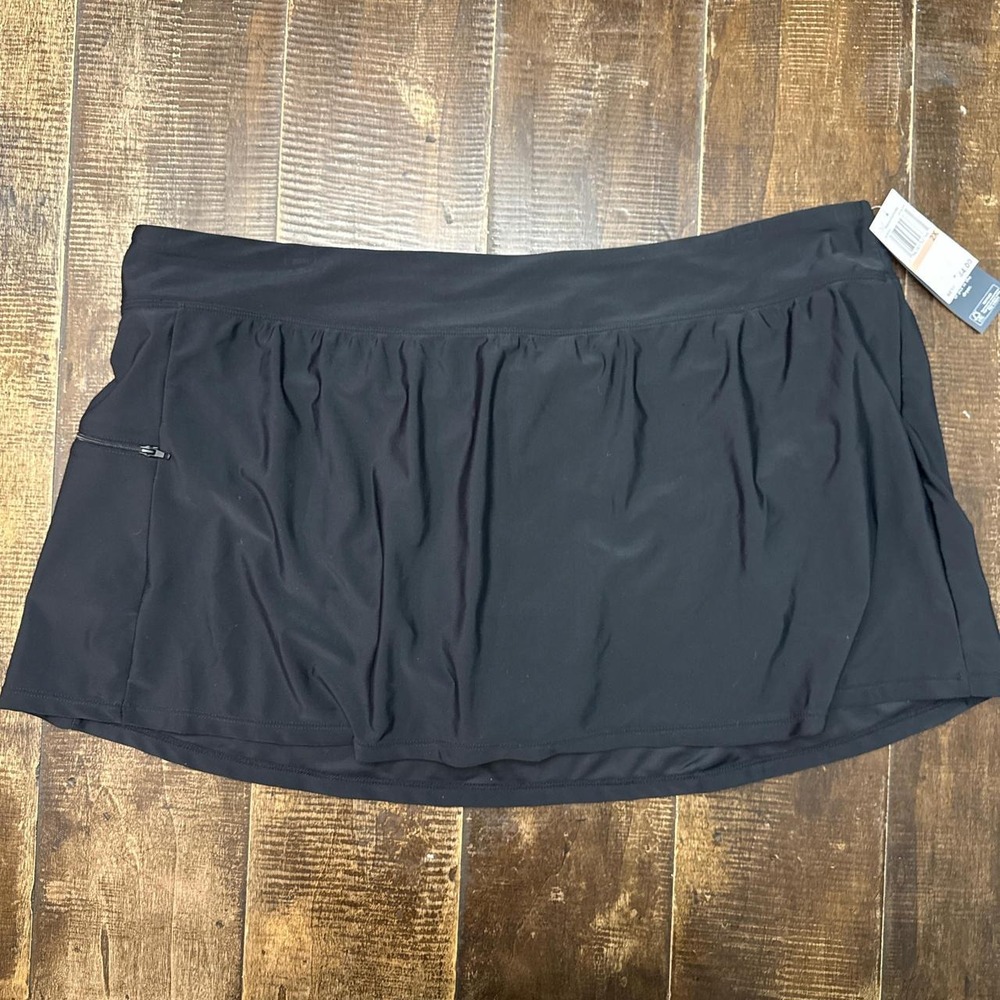 Aqua Couture Curvy Women's Black Swim Skirt with Built in Liner